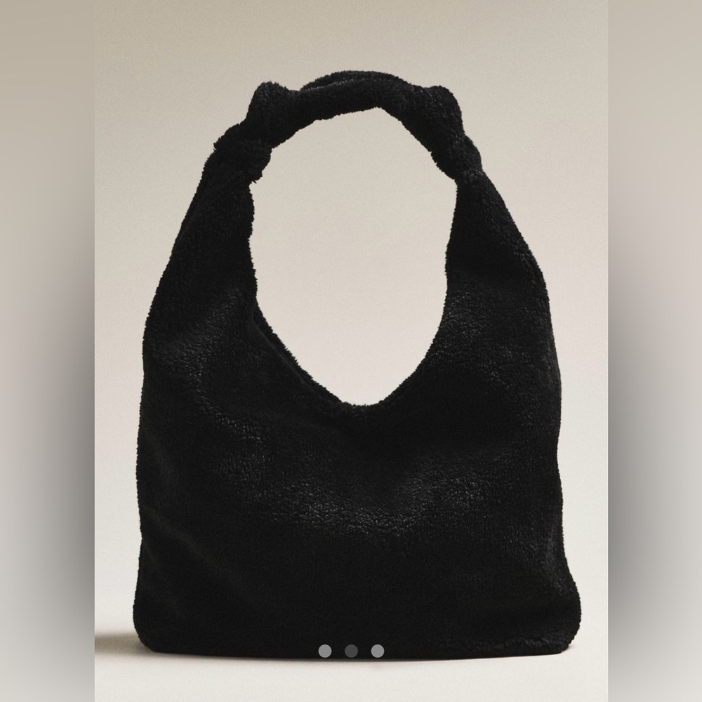 NWT Anthropologie The Love Knot Slouchy Bag: Sherpa Fleece Edition